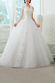 White Halter V Neck Ball Gown Beading Embroidery Dress for Wedding