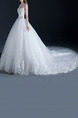 White High Neck Ball Gown Embroidery Beading Dress for Wedding