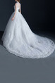 White High Neck Ball Gown Embroidery Beading Dress for Wedding