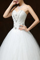 White Sweetheart Ball Gown Beading Embroidery Dress for Wedding