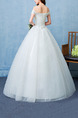 White Off Shoulder Ball Gown Beading Embroidery Appliques Dress for Wedding