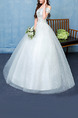 White Off Shoulder Ball Gown Beading Embroidery Appliques Dress for Wedding