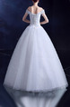White Off Shoulder Ball Gown Beading Embroidery Appliques Dress for Wedding