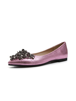 Pink Leather Pointed Toe Flats