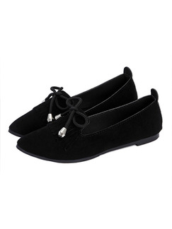Black Suede Pointed Toe Flats