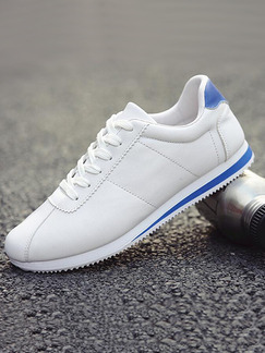 Blue and White Leather Comfort Shoes for Casual Outdoor