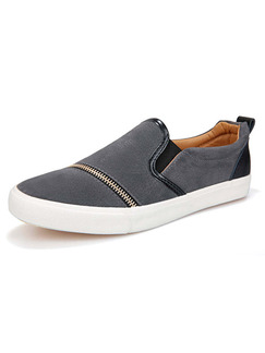 Grey and White Suede Comfort  Shoes for Casual Outdoor