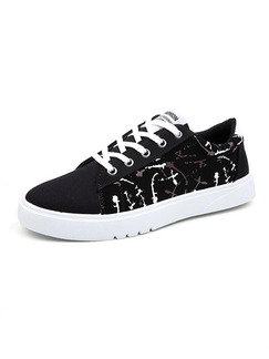 Black and White Canvas Comfort  Shoes for Casual