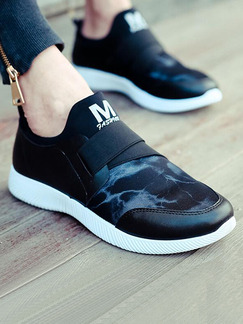 Black and White Leather Comfort  Shoes for Casual