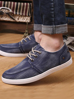 Blue and White Canvas Comfort  Shoes for Casual Office Work