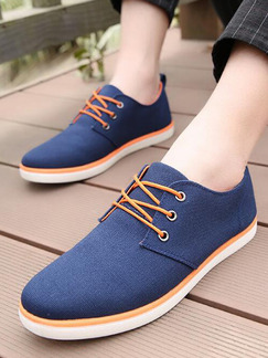 Blue Apricot and White Canvas Comfort  Shoes for Casual Office Work