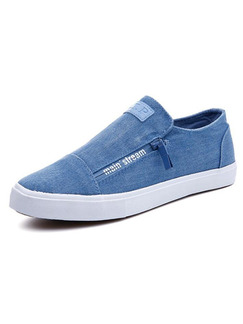 Blue and White Canvas Comfort Shoes for Casual Office Work
