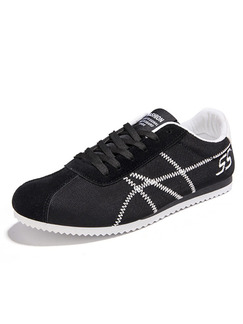 Black and White Canvas Comfort  Shoes for Casual