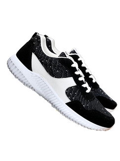 Black and White Canvas Comfort  Shoes for Casual Athletic
