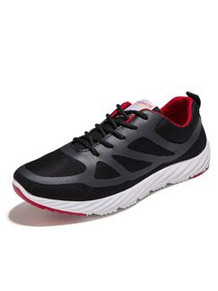 Black White and Red Canvas Comfort  Shoes for Casual Athletic