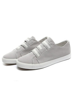 Grey and White Canvas Comfort  Shoes for Casual Office Work