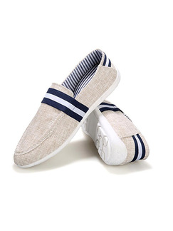Cream Blue and White Canvas Comfort  Shoes for Casual Outdoor Office Work