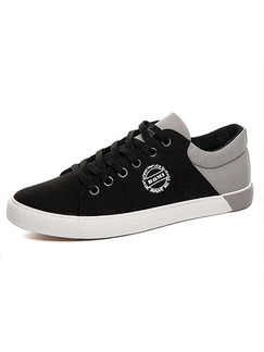 Black White and Grey Canvas Comfort Shoes for Casual