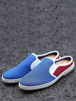 Blue and Red Canvas Slide Scuff  Shoes for Casual
