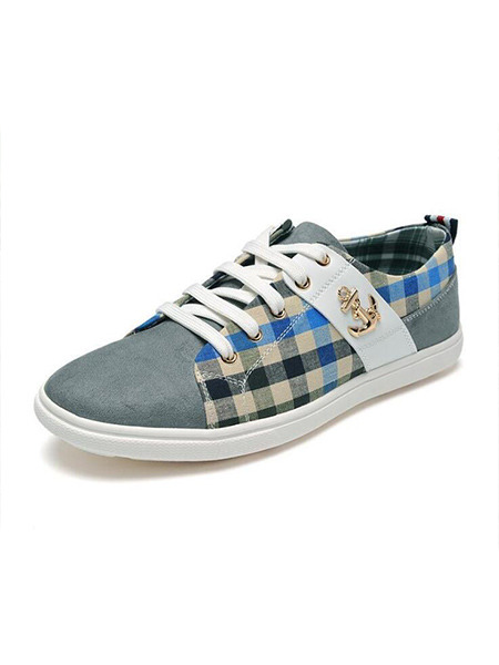 Grey Colorful Canvas Comfort  Shoes for Casual Office