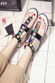 Black Colorful Leather Open Toe Ankle Strap 2cm Sandals