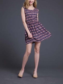 Purple Colorful Short to Mini Dress for Casual Summer