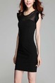 Black Bodycon Above Knee Plus Size Dress for Casual Office Party Evening