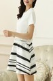 White and Black Fit & Flare Above Knee Dress for Casual Evening Party