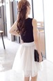 Black and White Fit & Flare Above Knee Dress for Casual Evening Party