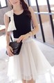 Black and White Fit & Flare Above Knee Dress for Casual Evening Party