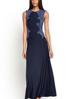 Blue Bodycon Maxi Lace Dress for Cocktail Prom