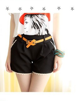 Black Plain Shorts for Casual