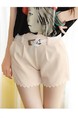 Beige Plain Shorts for Casual