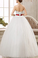 White Strapless Ball Gown Ribbon Dress for Wedding On Sale