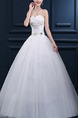 White Sweetheart Ball Gown Embroidery Crystal Dress for Wedding On Sale
