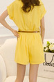 Yellow One Piece Short Plus Size Jumpsuit for Casual Evening Party On Sale