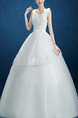 White Scoop Princess Beading Dress for Wedding On Sale
