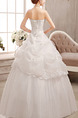 White Strapless Ball Gown Beading Lace Embroidery Dress for Wedding On Sale