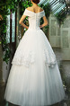 White Off Shoulder Princess Tiered Embroidery Dress for Wedding On Sale