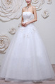 White Strapless Princess Lace Beading Dress for Wedding On Sale