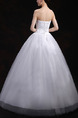 White Strapless Ball Gown Embroidery Beading Dress for Wedding On Sale