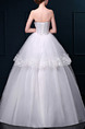 White Strapless Ball Gown Beading Lace Dress for Wedding On Sale