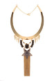 Gold Plated With Chain Gold Chain Dangle Tassel Necklace