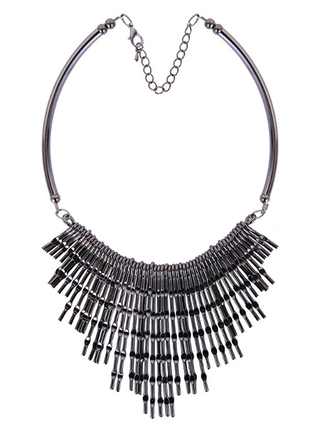 Alloy With Chain Bib Necklace