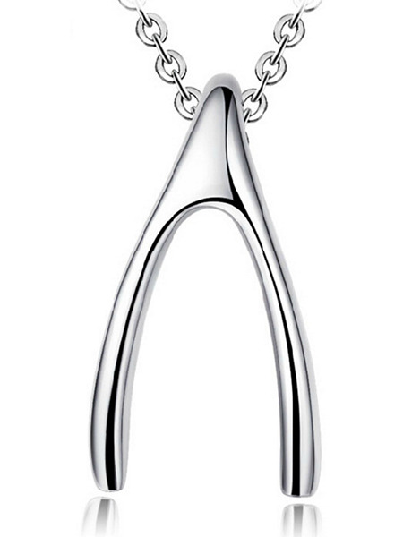 925 Silver With Chain Silver Chain Wishbone Pendant