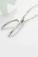 925 Silver With Chain Silver Chain Wishbone Pendant