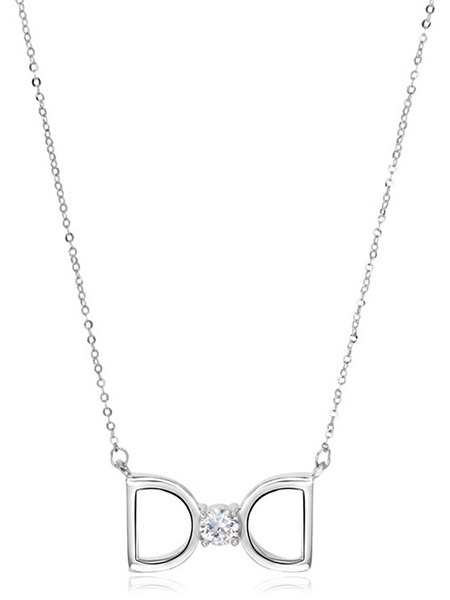 925 Silver With Chain Silver Chain Rhinestone Pendant