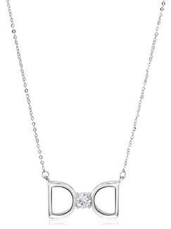 925 Silver With Chain Silver Chain Rhinestone Pendant