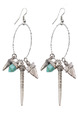 Silver Plated Dangle Hook Turquoise Earring