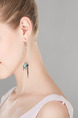 Silver Plated Dangle Hook Turquoise Earring